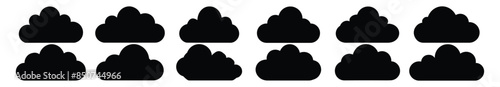 Cloud silhouette set vector design big pack of illustration and icon