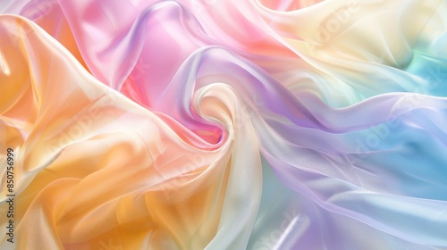 Abstract image of silk fabric in pale pastel colors