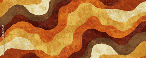 A 1970s-inspired background with shag carpet texture and earth tones.