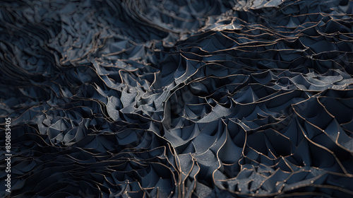 Scientific abstraction with futuristic textured tissue waves. Tech background with close-up wave bio texture