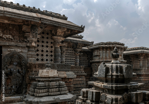 Hoysaleswara Temple or Halebidu Temple, a 12th-century Hindu temple dedicated to the god Shiva. India.