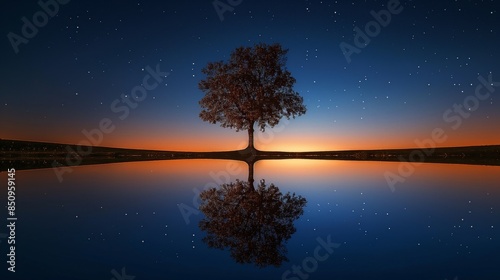 tree reflection with auora