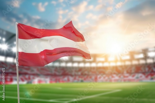 patriotic austrian flag waving at stadium football and sports concept with copy space