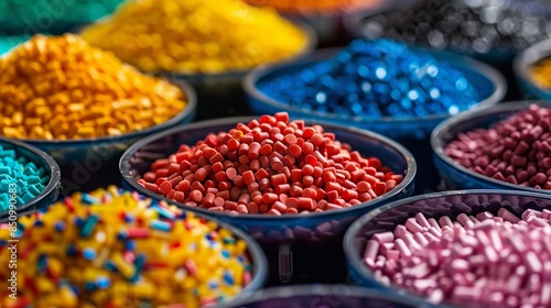 Industrial plastic polymer color pigment granules