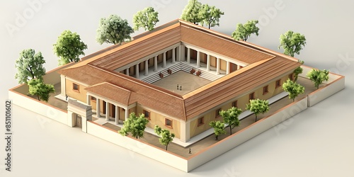 roman atrium house illustration