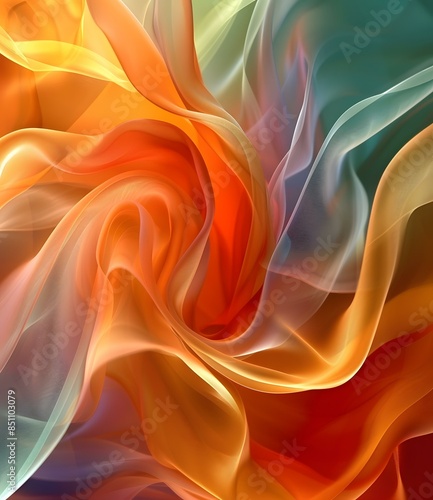 Colorful abstract background of flowing fabric