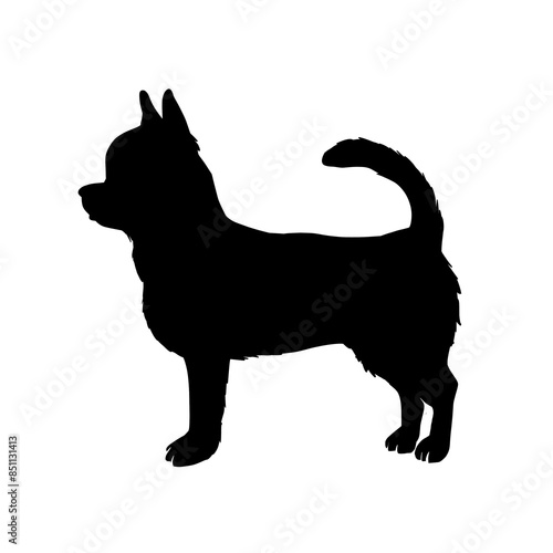 Chihuahua dog silhouette vector illustration