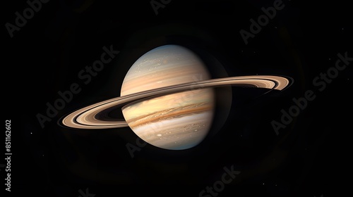 Saturn - planet of the Solar system. Beautiful simple AI generated image in 4K, unique. 