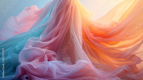 Abstract Texture of Flowing Pastel Fabric