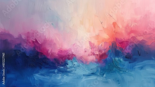 A mesmerizing abstract expressionist artwork featuring a harmonious blend of soft pastel colors and bold, gestural brushstrokes. The interplay of light and shadow creates a sense of depth and