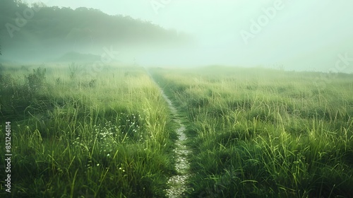 Path on grass field 