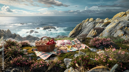 Picnic on a rocky coast image