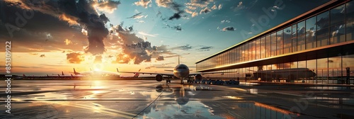 commercial jet airliner at the airport