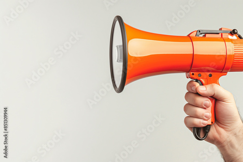 “Voice Amplified: Handheld Megaphone Announcement”