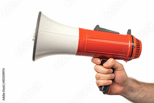 “Voice Amplified: Handheld Megaphone Announcement”