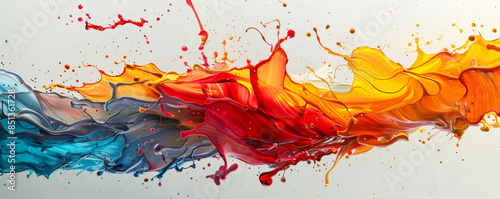 A splash of paint on a canvas, its colors bleeding and blending into each