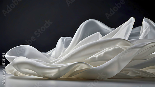 The thin and light white fabric appears soft against the black background