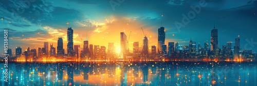 cityscapes with a wide banner illustration featuring buildings under construction, illustrating the continuous cycle of development and modernization.