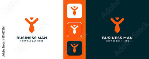 Simple Businessman logo design, Boss vector template