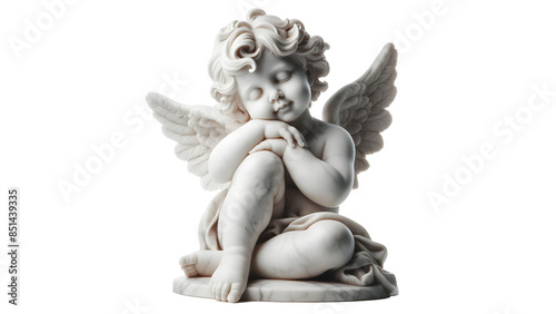 Cherub marble statue isolate on transparant background