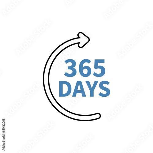 365 days concept line icon. Simple element illustration. 365 days concept outline symbol design.