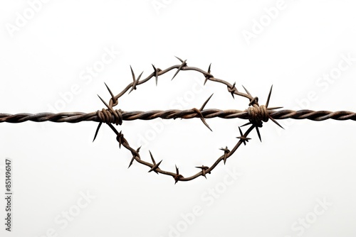Barbed Wire on white Background