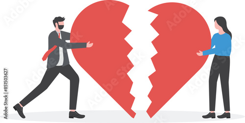 Illustration Relationship Divorce,division of property
