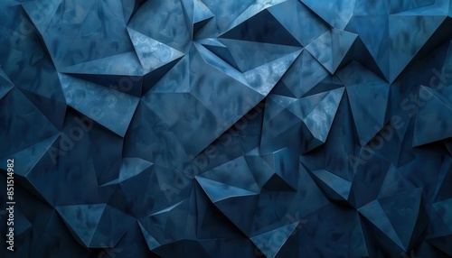 abstract dark blue texture with geometric triangular shapes metallic 3d effect background
