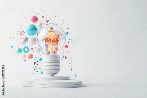3d business innovation illustration isolated on white background