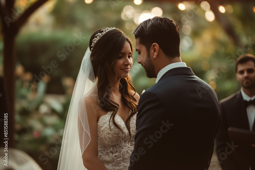 Bride and groom sharing intimate vow exchange symbolizing deep love and commitment 