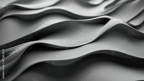 abstract wallpaper, sleek grey waves with smooth folds, minimalist and modern, wide
