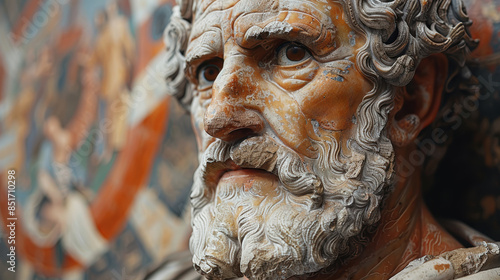 a close-up of an ancient Greek.