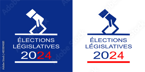 Elections législatives françaises 2024. French legislative election 2024 banner. png file