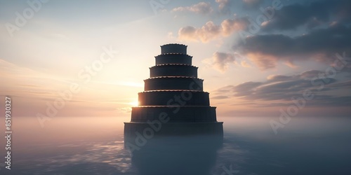 The Tower of Babel Diverse Language Speech in the Bible. Concept Biblical narrative, Tower of Babel, Diverse languages, Speech, Religious text