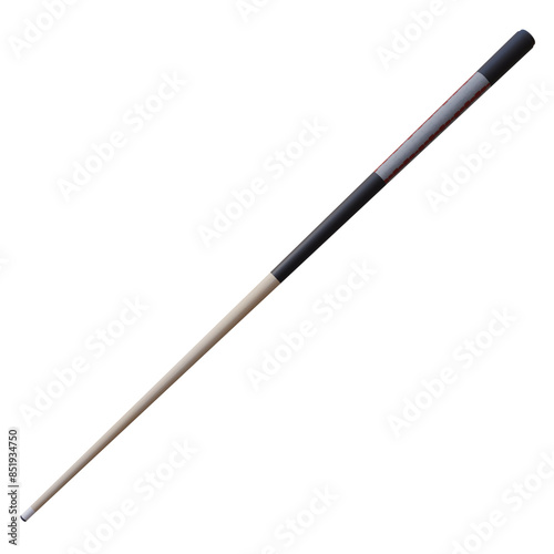 3d render pool cue with transparent background