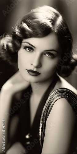 Vintage photo style 1920s movie actress Hollywood 