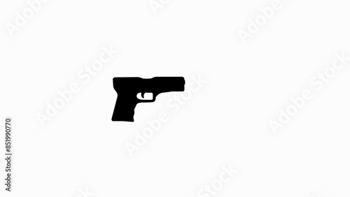 Short Gun icon illustration background, revolver icon, hand gun, pistol,