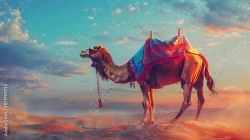 Watercolor camel art painting for Eid Al Adha