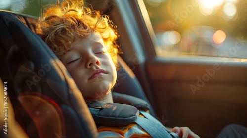 Young Child Sleeping in a Car Seat