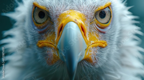 Close-up portrait of Egyptian Vulture in natural habitat - AI generated image