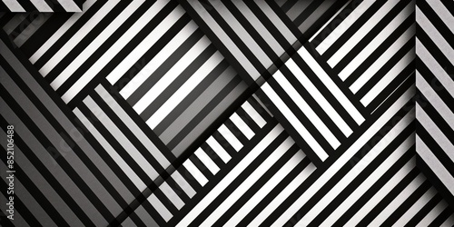Geometric black and white striped pattern. A striking abstract background ideal for modern design projects, creative visuals, and digital artwork. Perfect for graphic design, web banners
