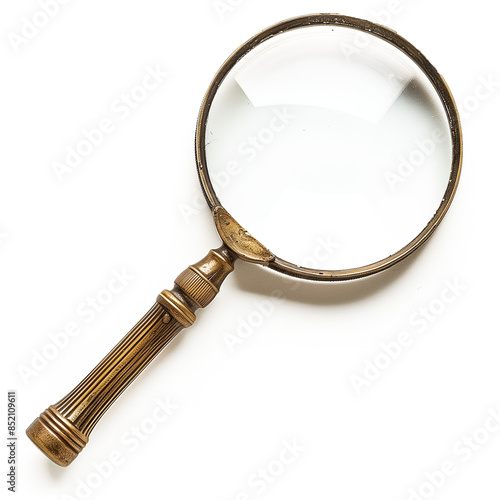 vintage magnifying glass. isolated on transparency background PNG