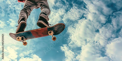 kid performing ollie jump on skateboard