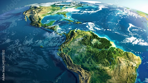 A Detailed Satellite Image of South America