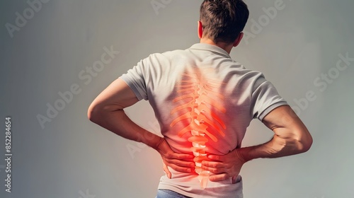 Back Pain - A real-life image of a man holding his lower back in pain