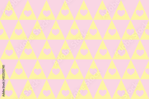 Pink Heart yellow wallpaper seamless pattern