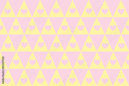 Pink hear yellow wallpaper seamless pattern