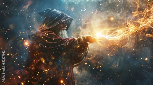 The Wizard Conjuring Flames