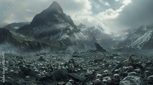 The Terrifying Horror Pile of Skulls on the Mountain