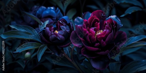 Dark Night Wild Rose: A High-Resolution AI-Generated Wallpaper Featuring Dark-Themed Botanical Flowers, Perfect for Creating a Mysterious and Elegant Background